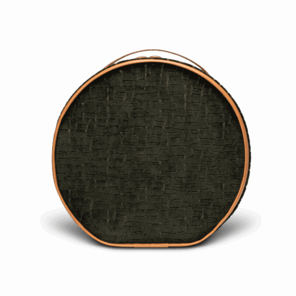 Round textured drum head with orange rim